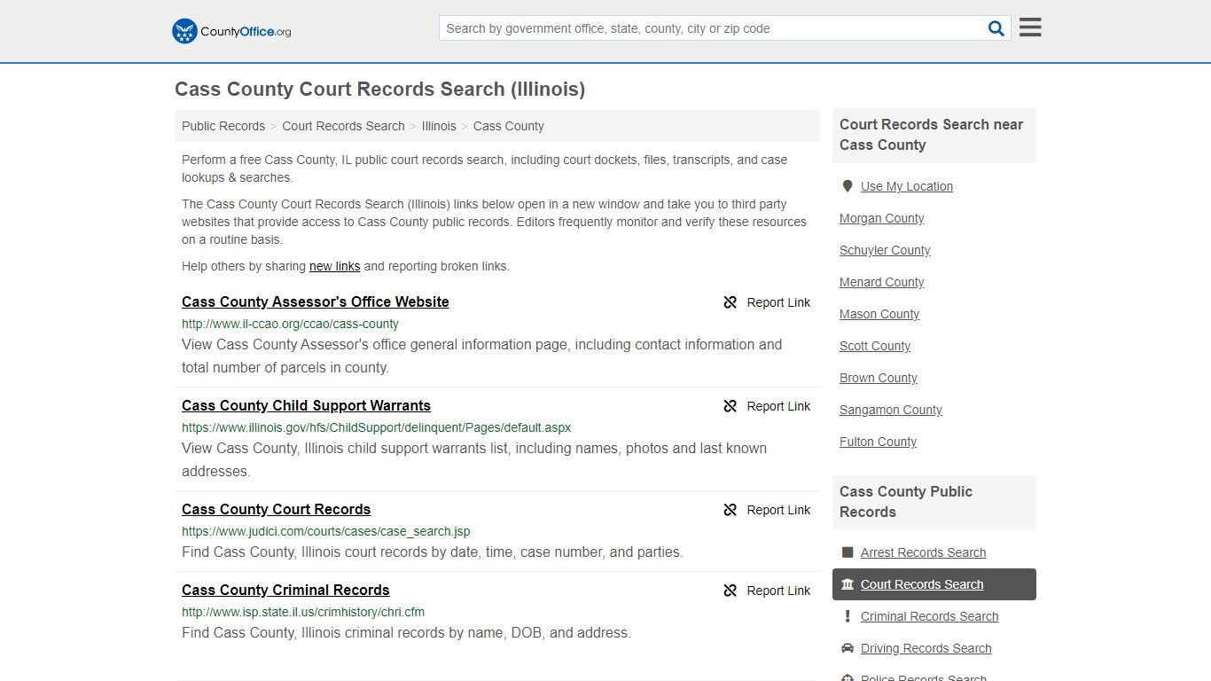 Court Records Search - Cass County, IL (Adoptions ...