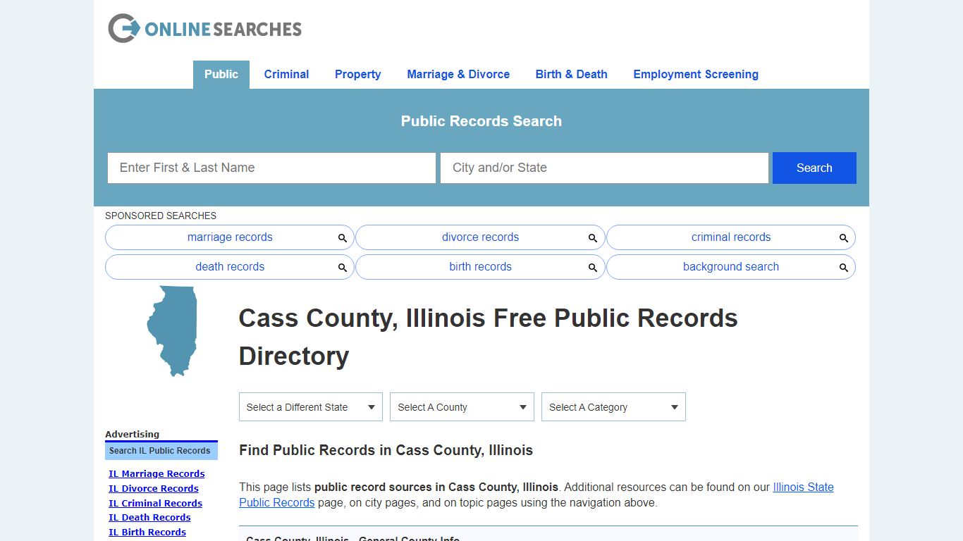 Cass County, Illinois Public Records Directory
