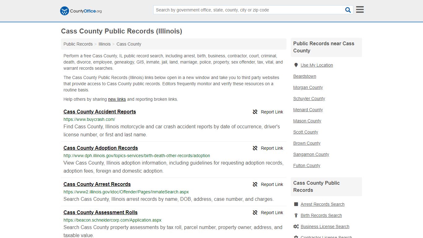 Public Records - Cass County, IL (Business, Criminal, GIS ...